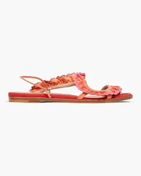 RED Valentino Ruffled suede sandals - Orange Orange