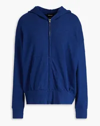 Monrow Printed fleece zip-up hoodie - Blue Blue