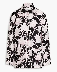 Valentino Garavani Floral-print silk crepe de chine shirt - Black Black