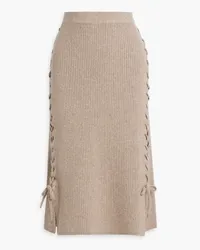 Altuzarra Lace-up merino wool-blend midi skirt - Neutral Neutral