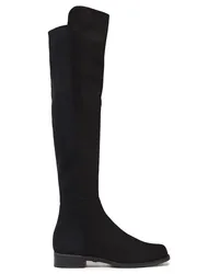 Stuart Weitzman Jersey-paneled suede over-the-knee boots - Black Black