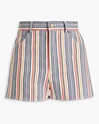 See by Chloé Striped cotton-twill shorts - Neutral Neutral