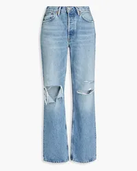 RE/DONE Distressed high-rise straight-leg jeans - Blue Blue