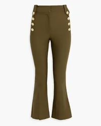 Derek Lam Robertson cropped button-embellished cotton-blend kick-flare pants - Green Green