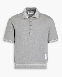 Thom Browne Pointelle-knit cotton polo shirt - Gray Gray