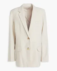 Helmut Lang Satin-trimmed twill blazer - Neutral Neutral