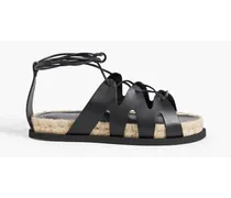 Space for Giants Yasmine leather espadrille sandals - Black