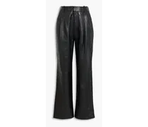 Luka leather straight-leg pants - Black