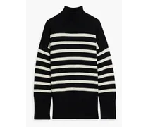 Sophie striped merino wool turtleneck sweater - Black