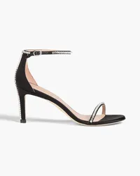 Stuart Weitzman Crystal-embellished satin sandals - Black Black