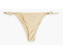 Sanam chain-embellished mid-rise bikini briefs - Neutral