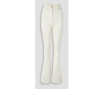 High-rise bootcut jeans - White