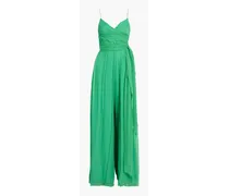 Feriana belted silk-georgette wide-leg jumpsuit - Green