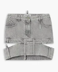 ATTICO Cutout denim mini skirt - Gray Gray