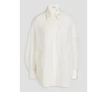 Embellished silk-organza shirt - White