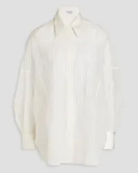 Brunello Cucinelli Embellished silk-organza shirt - White White