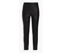 Simone stretch-leather skinny pants - Black