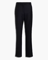 Valentino Garavani Satin-trimmed wool and mohair-blend tapered pants - Blue Blue