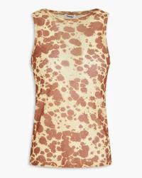 Nanushka Printed slub jersey top - Brown Brown