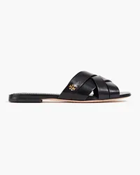 Tory Burch Appliquéd leather slides - Black Black