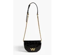 W Legacy croc-effect leather shoulder bag - Black