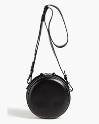 Ganni Banner Roll embossed leather shoulder bag - Black Black