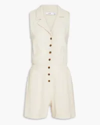 Onia Shirred linen-blend playsuit - Neutral Neutral