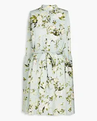 Erdem Soleil floral-print cotton-poplin mini dress - Green Green