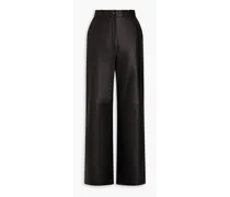 Noro leather wide-leg pants - Black