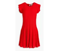 Ribbed-knit mini dress - Red