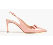 Mariposa cutout bow-detailed patent-leather slingback pumps - Pink