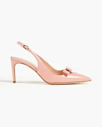 Rupert Sanderson Mariposa cutout bow-detailed patent-leather slingback pumps - Pink Pink