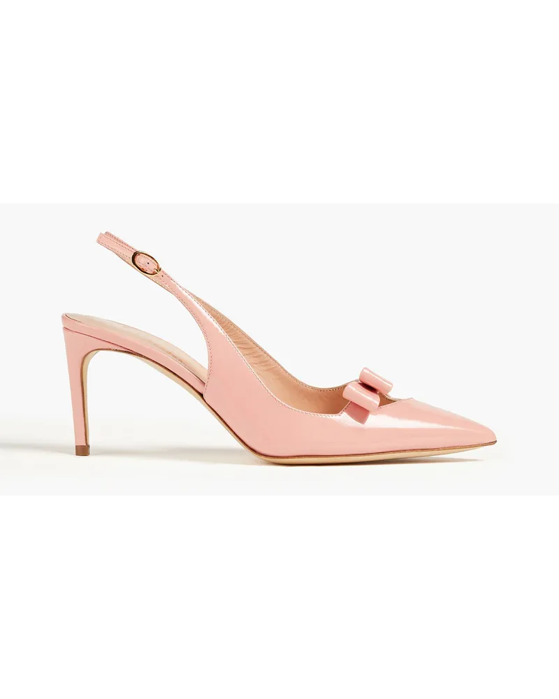 Rupert Sanderson Mariposa cutout bow-detailed patent-leather slingback pumps - Pink Pink