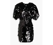 Open-back sequined mesh mini dress - Black