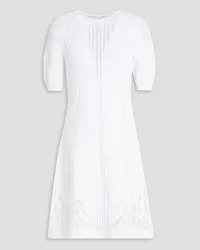 Alberta Ferretti Crochet-knit cotton mini dress - White White