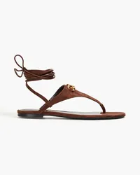 Valentino Garavani Embellished suede sandals - Brown Brown