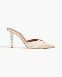 Malone Souliers Josephine crystal-embellished satin mules - Pink Pink