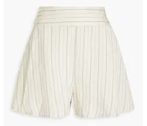 Release pinstriped satin-twill shorts - Neutral