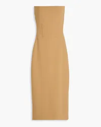 Another Tomorrow Dopio strapless crepe midi dress - Brown Brown