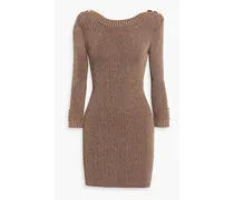 Avenue metallic stretch-knit mini dress - Metallic
