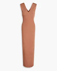 Hervé Léger Metallic stretch-knit maxi dress - Metallic Metallic