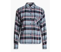 Checked flannel shirt - Blue