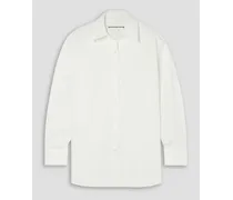 Crystal-embellished cotton-poplin shirt - White