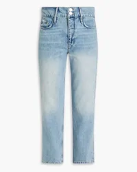 Frame Denim Cropped faded high-rise straight-leg jeans - Blue Blue