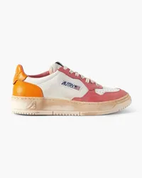 AUTRY Super Vintage distressed leather sneakers - Pink Pink