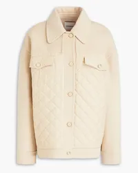 Sandro Quilted shell and wool-felt jacket - Neutral Neutral