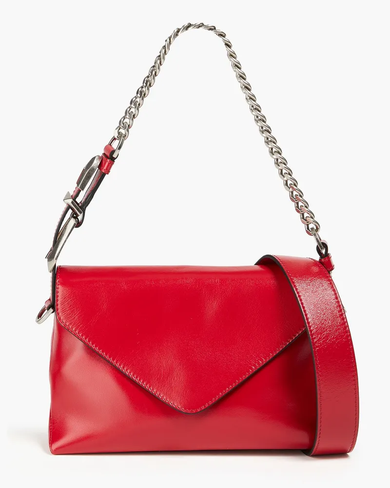 Alberta Ferretti Brushed-leather shoulder bag - Red Red