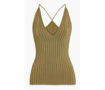 Rhea ribbed-knit camisole - Green