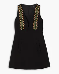 Etro Embroidered wool-blend crepe mini dress - Black Black