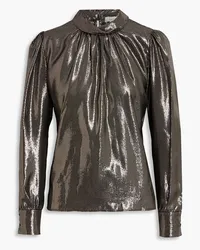 A.L.C. Lydia metallic silk-blend crepe blouse - Metallic Metallic